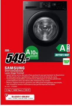 Offre: SAMSUNG WW1UDG5B25AB Lave-linge frontal