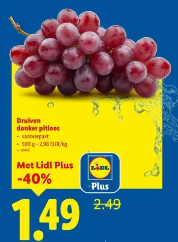 Promotie: Druiven donker pitloos