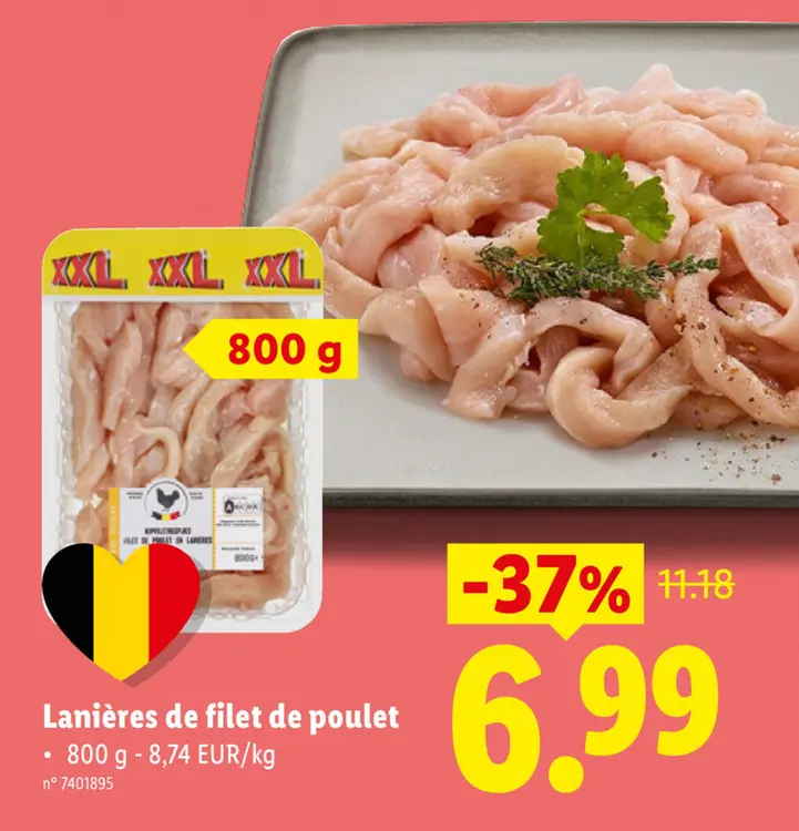 Offre: Lanières de filet de poulet