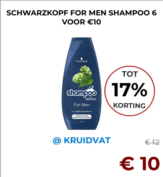 Aanbieding: Schwarzkopf for men shampoo