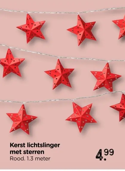Aanbieding: Kerst lichtsliger met sterren