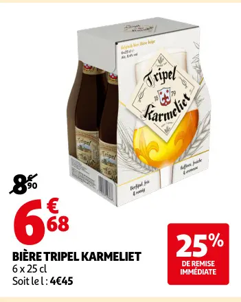 Offre: Bière tripel Karmeliet