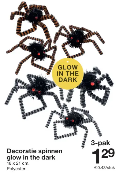 Aanbieding: Decoratie spinnen glow in the dark
