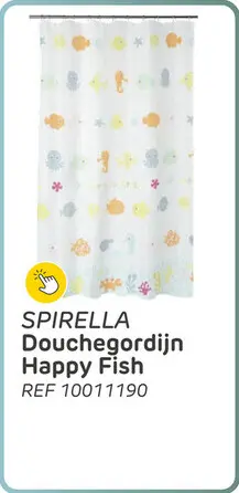 Promotie: Spirella douchegordijn happy fish multikleur 180cm