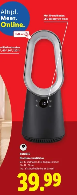 Aanbieding: Bladloze ventilator