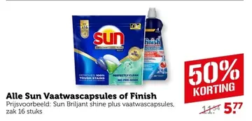 Aanbieding: Alle Sun Vaatwascapsules of Finish