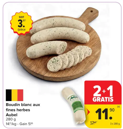 Offre: Boudin blanc aux fines herbes
