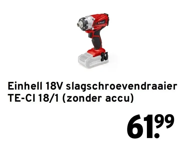 Aanbieding: 18V slagschroevendraaier TE-CI 18/1