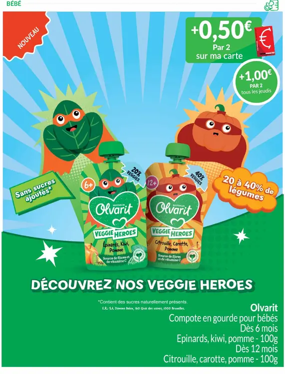 Offre: Compote en gourde pour bébés