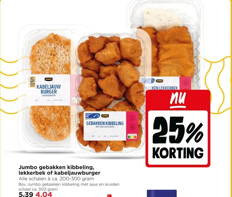Aanbieding: Jumbo gebakken kibbeling, lekkerbek of kabelj