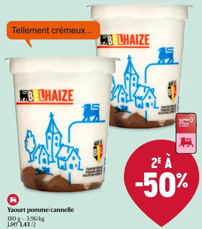 Offre: Delhaize Yaourt pomme/cannelle