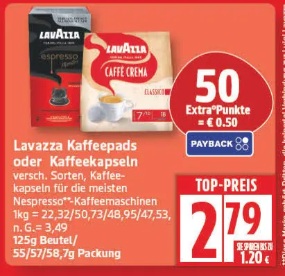 Aanbieding: Lavazza Kaffeepads oder Kaffeekapseln