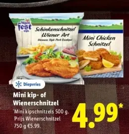 Aanbieding: Mini kip- of Wienerschnitzel