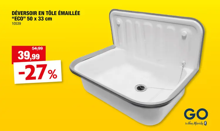 Offre: Van Marcke go déversoir Eco en tôle blanc