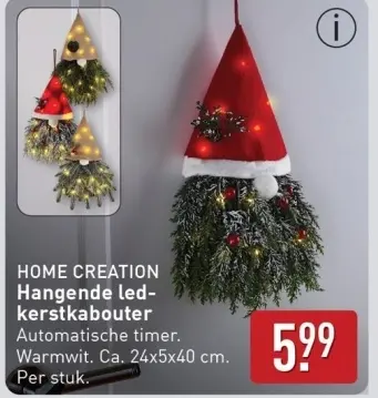 Aanbieding: Hangende led-kerstkabouter