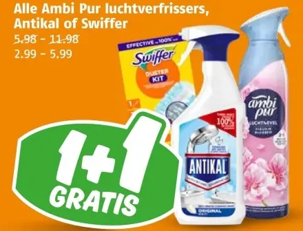 Aanbieding: Ambi Pur luchtverfrissers, Antikal of Swiffer