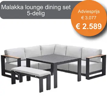 Aanbieding: Malakka lounge dining set