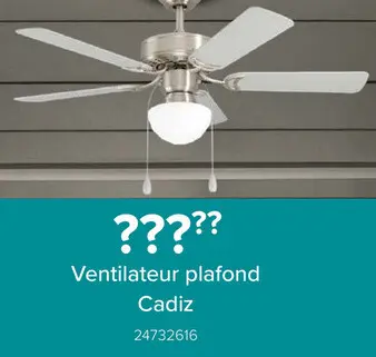 Offre: Ventilateur plafond Cadiz