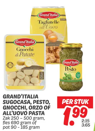Aanbieding: Sugocasa, pesto, gnocchi, orzo of all'uovo pasta