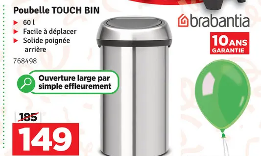 Offre: Poubelle TOUCH BIN