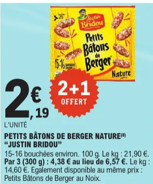 Promotie: Petits bâtons de berger nature
