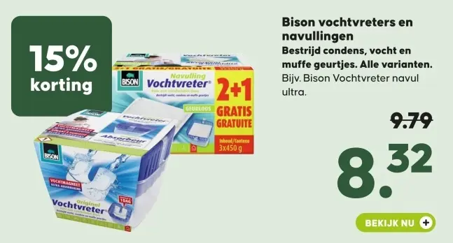 Aanbieding: Bison vochtvreters en navullingen
