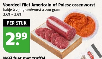 Aanbieding: Voordeel filet Americain of Poiesz ossenworst