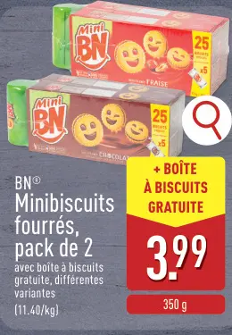 Offre: Minibiscuits fourrés, pack de 2