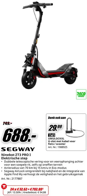 Promotie: Ninebot ZT3 PRO I Elektrische step