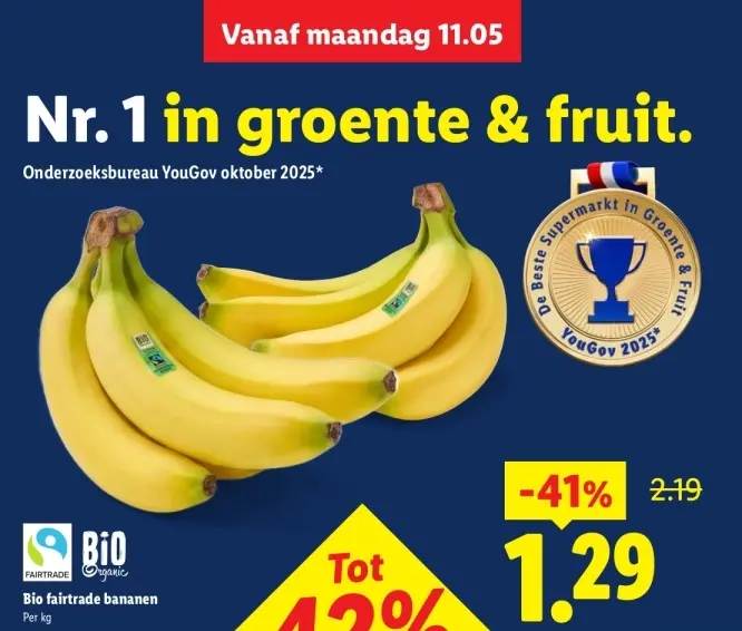 Aanbieding: Bio fairtrade bananen
