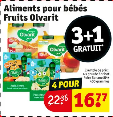Offre: Aliments pour bébés Fruits