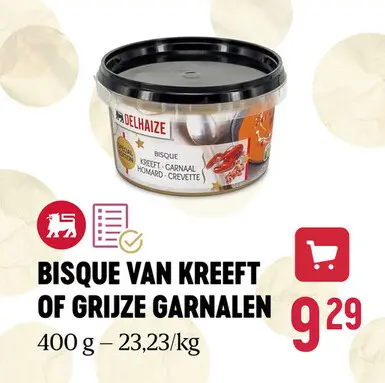 Aanbieding: Bisque van kreeft of grijze garnalen