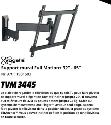 Offre: Support mural Full Motion+ 32" - 65"
