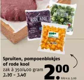 Aanbieding: Spruiten, pompoenblokjes of rode kool