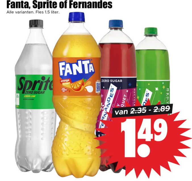 Aanbieding: Fanta, Sprite of Fernandes
