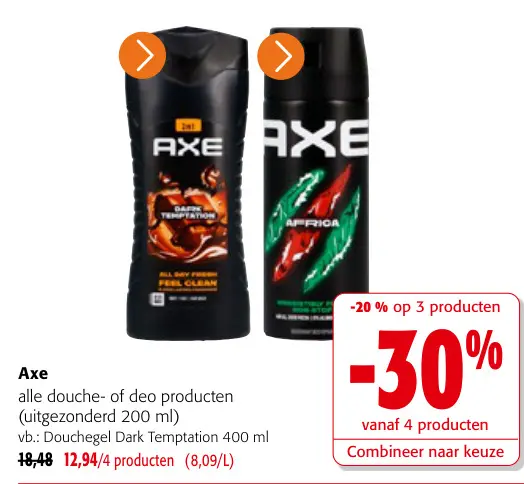 Promotie: Douche- of deo producten