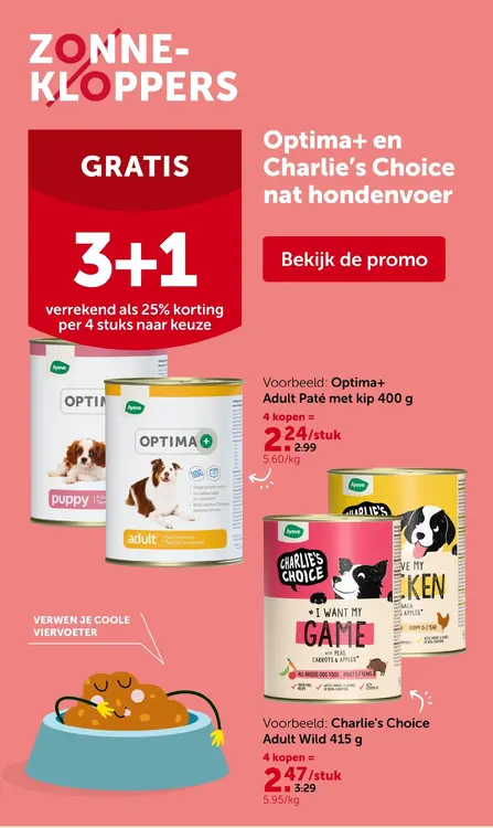Promotie: Optima+ en Charlie's Choice nat hondenvoer