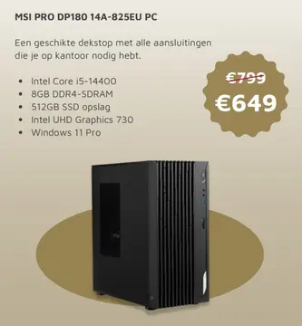 Aanbieding: MSI Pro DP180 14A-825EU PC