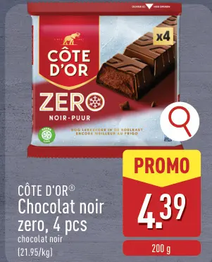 Offre: Chocolat noir zero, 4 pcs