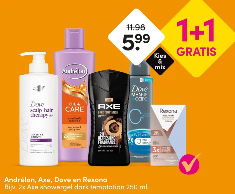 Aanbieding: Andrélon, Axe, Dove en Rexona
