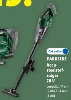Aanbieding: Accu-steelstofzuiger 20 V