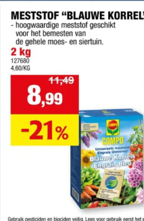 Promotie: Meststof "blauwe korrel"