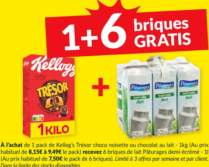 Offre: Trésor choco noisette ou chocolat au lait