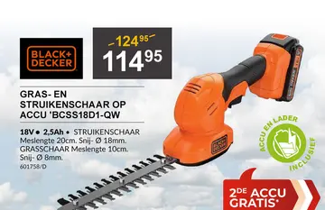 Aanbieding: Gras- en struikenschaar op accu 'bcss18d1-qw