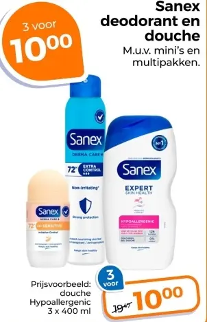 Aanbieding: Sanex deodorant en douche