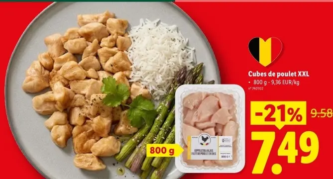 Offre: Cubes de poulet XXL