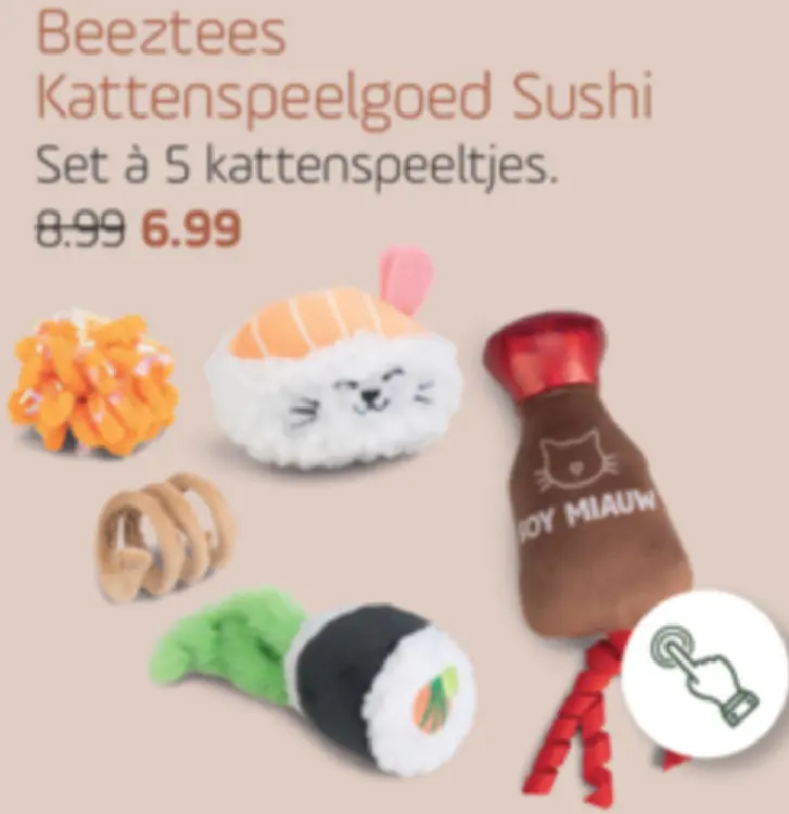 Aanbieding: Kattenspeelgoed Sushi