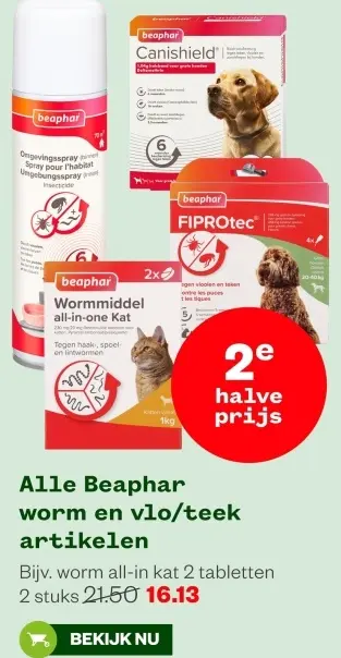 Aanbieding: Beaphar worm en vlo/teek artikelen