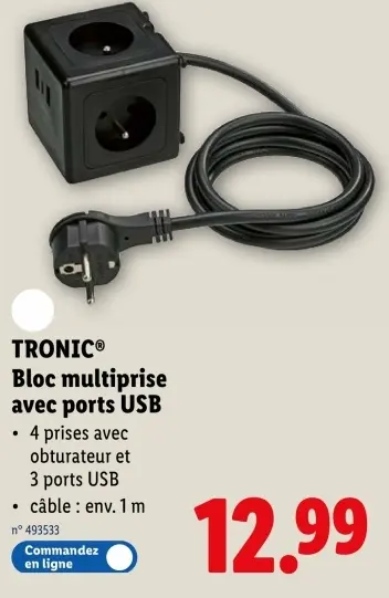 Offre: Bloc multiprise avec ports USB