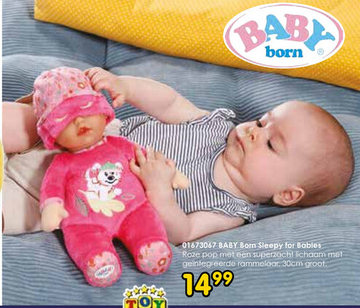 Aanbieding: BABY Born Sleepy for Babies roze 30cm